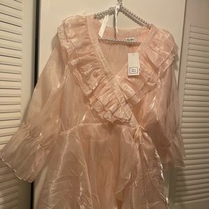 WoWo Sheer Ruffle Blouse